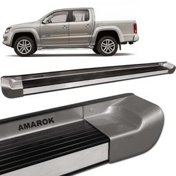 Estribo Lateral Amarok Cab. Dupla 2010 a 2023 Prata Vegas Personalizado Gtnox