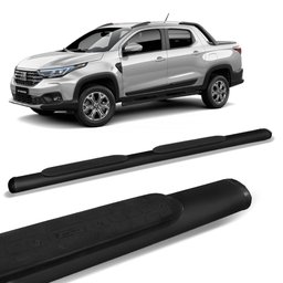 Estribo Lateral Oval Fiat Strada 2021 2022 2023 Aço Carbono Preto