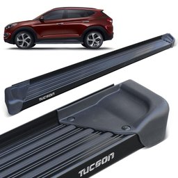 Estribo Lateral New Tucson 2017 a 2021 Aluminio Preto A3