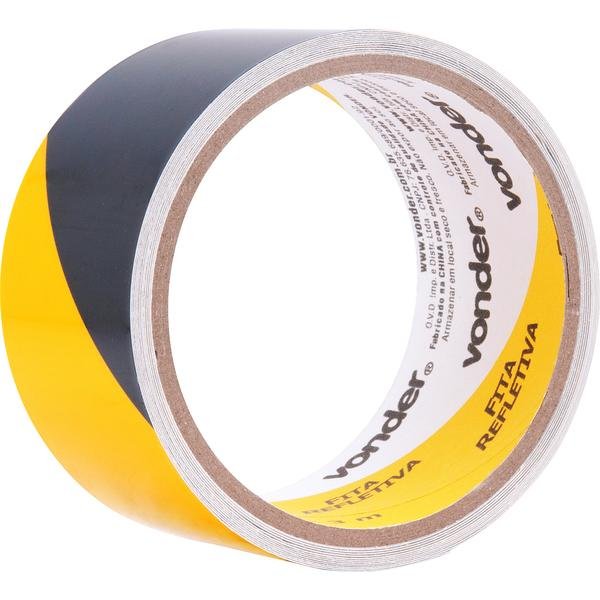 Fita adesiva refletiva 50 mm x 3 m amarela e preta VONDER-VONDER-1052250121