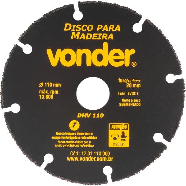Disco de corte para madeira 110 mm DMV 110 VONDER-VONDER-1201110000