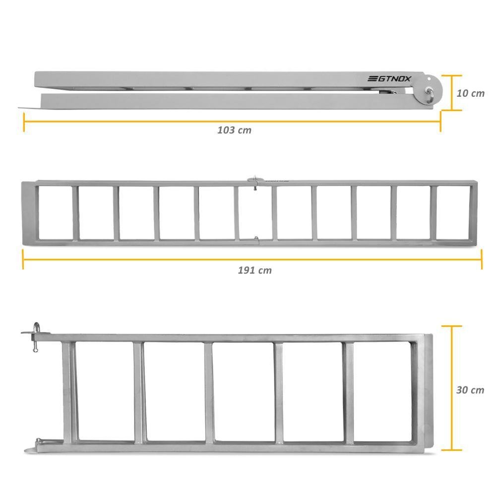 Rampa Para Quadriciclo Em Aço Carbono Cinza Universal 400kg - Imagem