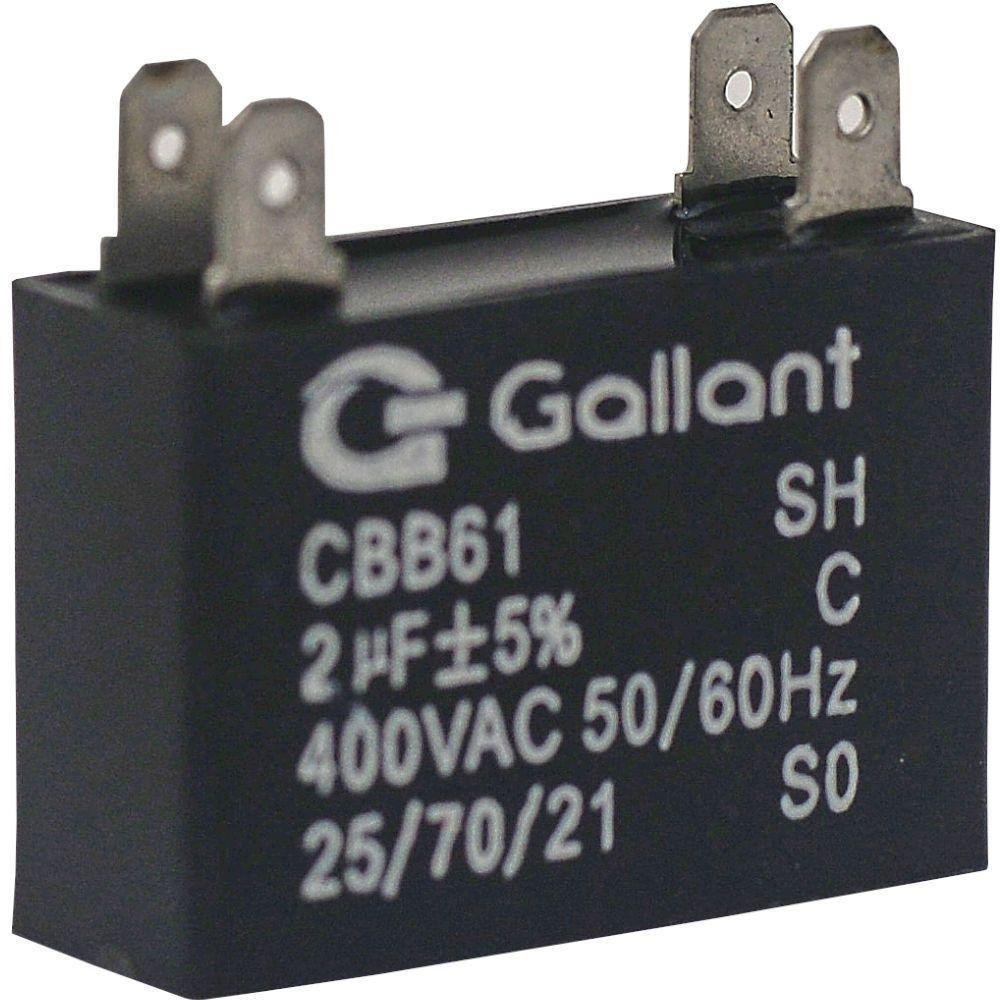 Capacitor CBB61 Gallant 2MF +-5% 400 VAC GCP20S00A-PT400 - Imagem zoom