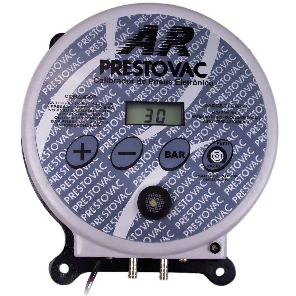 Calibrador de Pneus Eletrônico Bivolt 3.1/2 Pol. Dígitos-PRESTOVAC-01