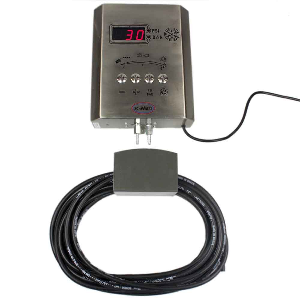 Calibrador Eletrônico de Pneus em Aço Inox 5 á 145PSI Bivolt -SCHWEERS-SCH-145EUROTECH
