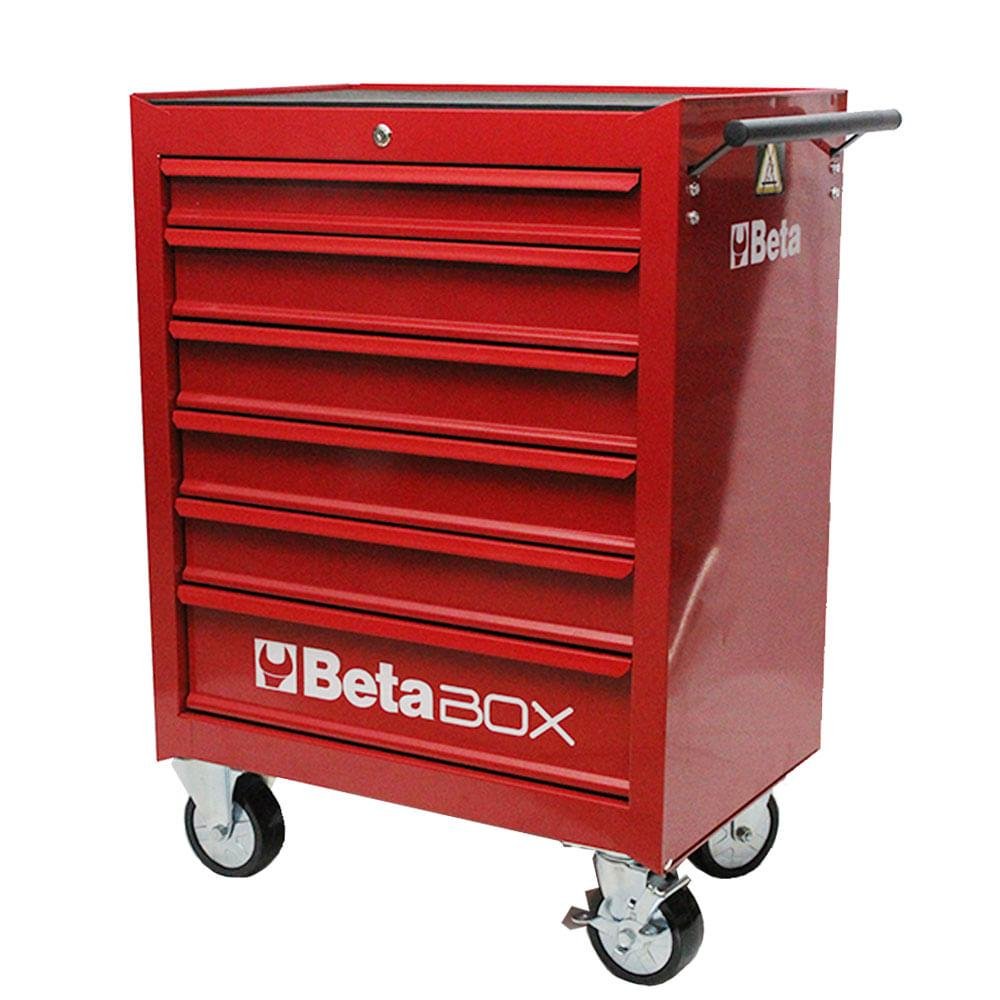 Carrinho de Ferramentas Fechado com 6 Gavetas Beta Box- Vermelho - C04/R-Box - Beta-BETA-310999