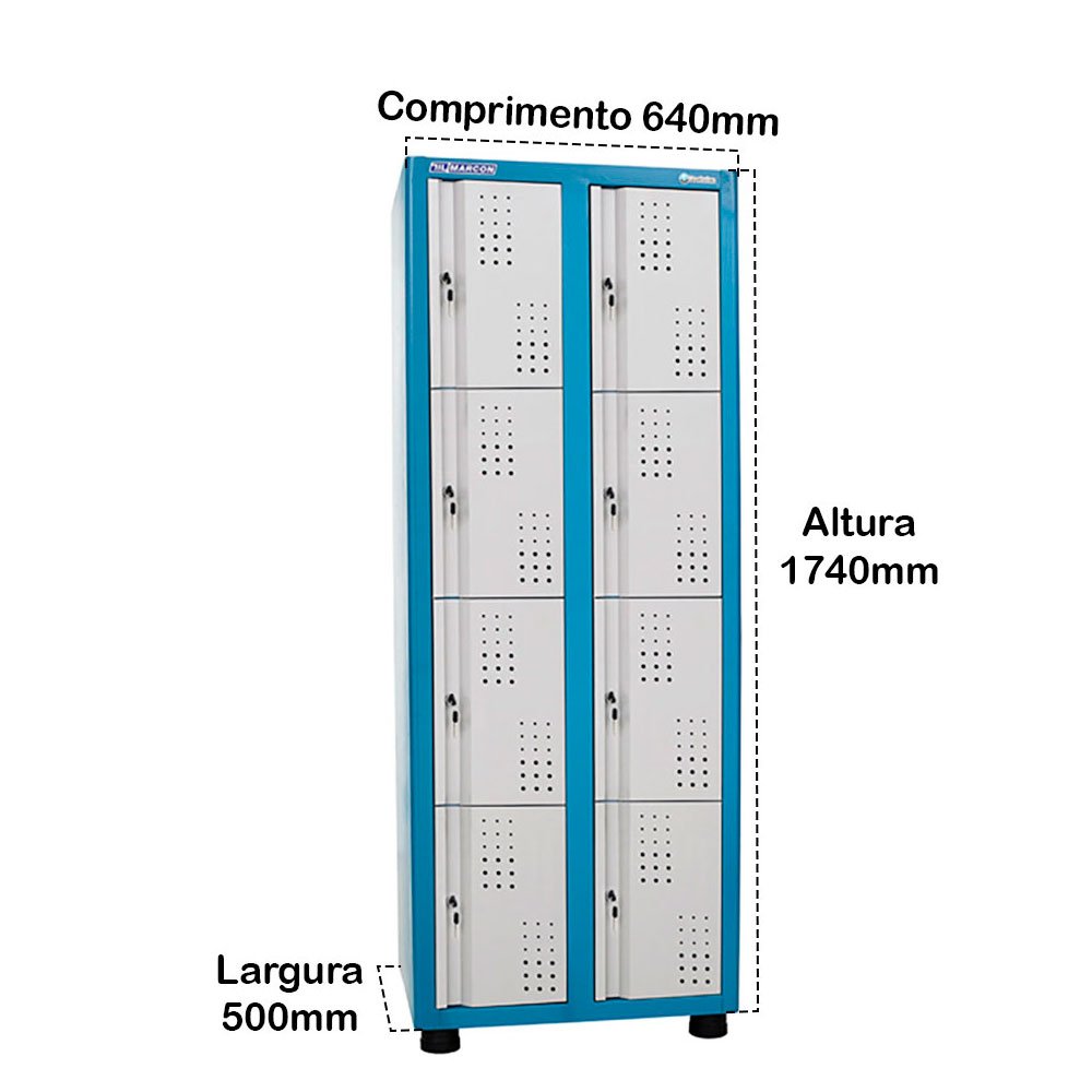 Armário Roupeiro Duplo com 8 Portas - Imagem