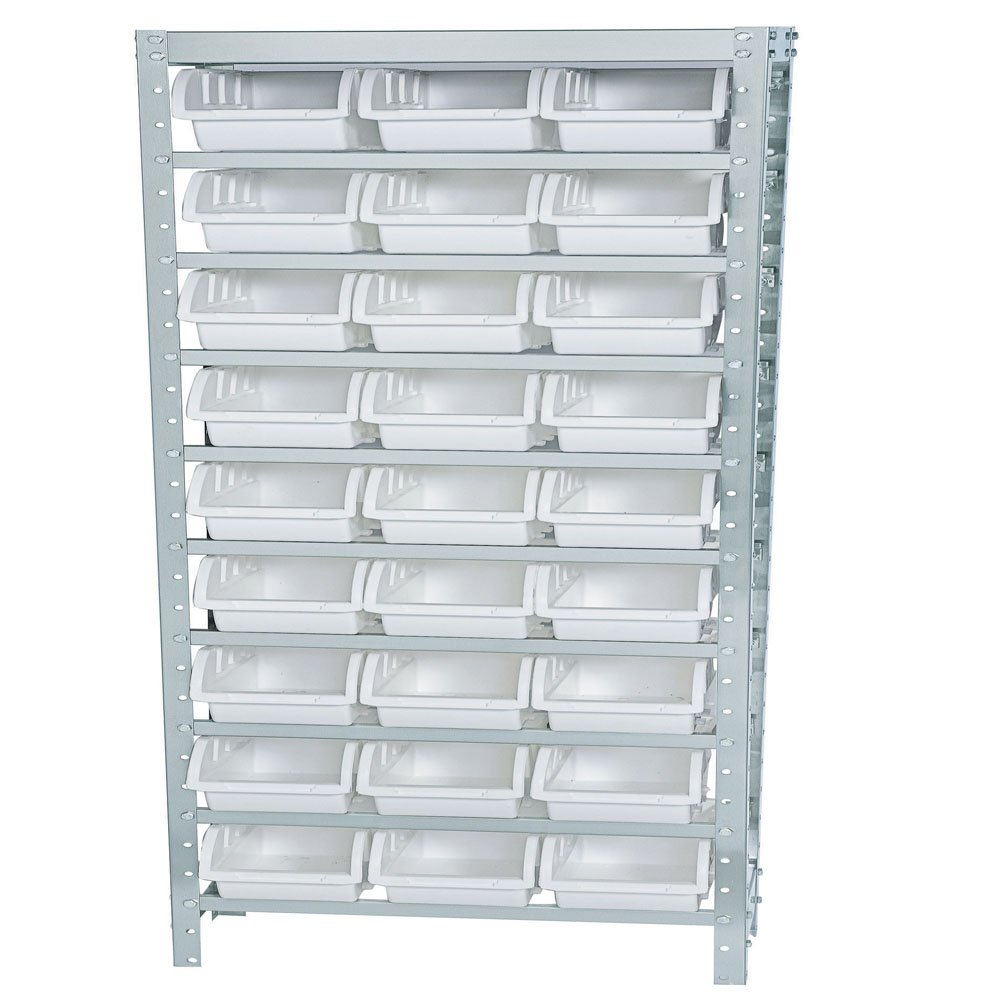 Estante Porta Componentes em Inox com 27 Caixas Brancas Nr. 5-MARCON-EI27/5B