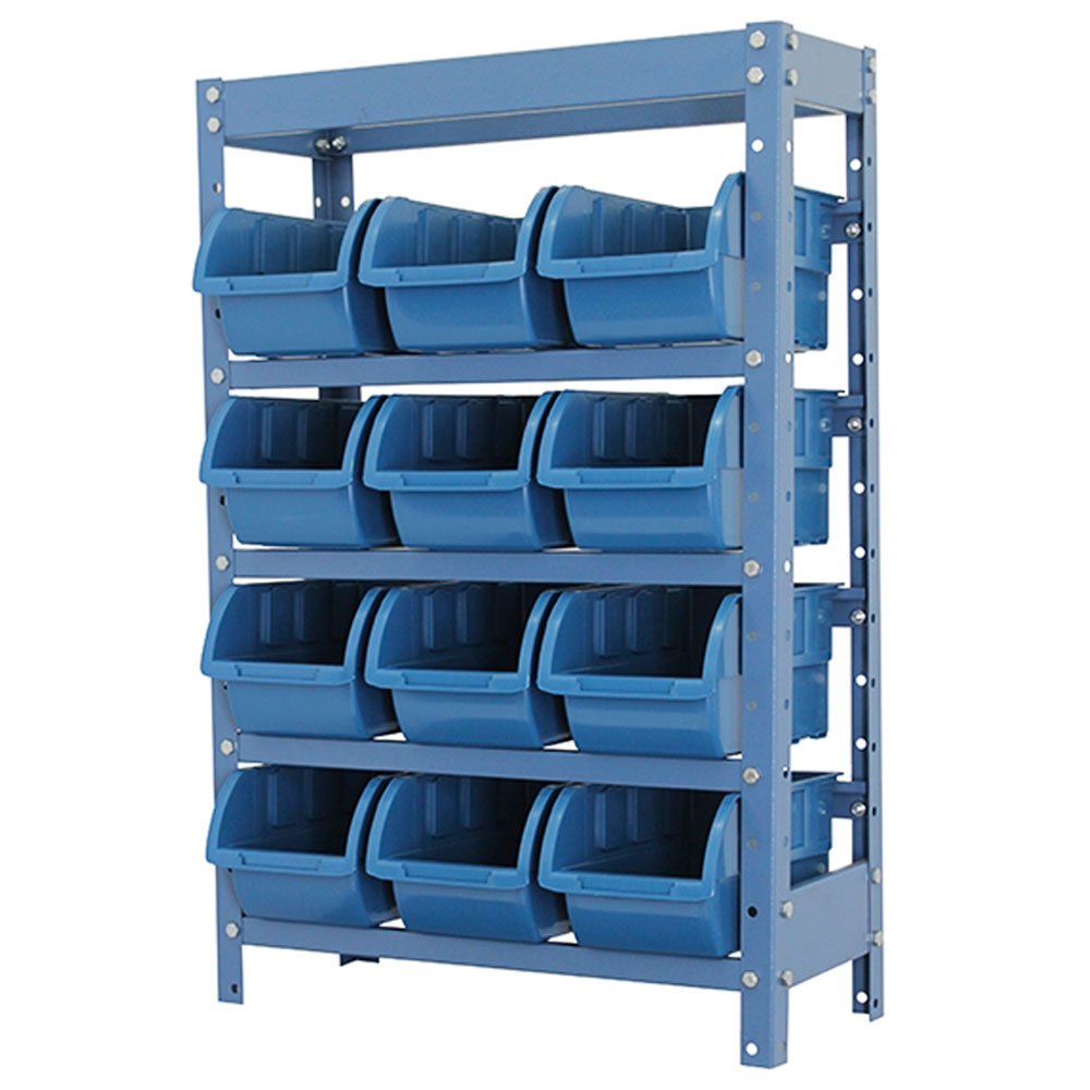 Estante Porta Componentes Azul com 12 Caixas Nr. 5-NOCRAM-NE125A