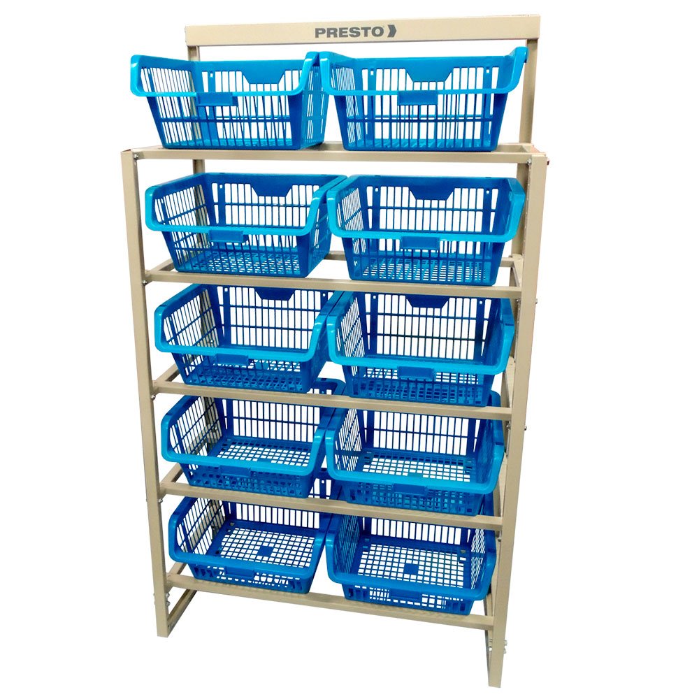 Kit Estante com 10 Cestos Organizadores Azul-PRESTO-43050