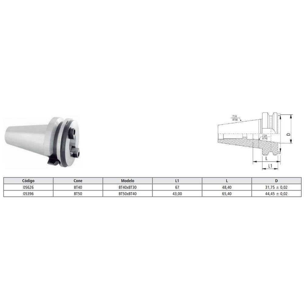 Cone Redução Modelo BT50XBT40 - Imagem