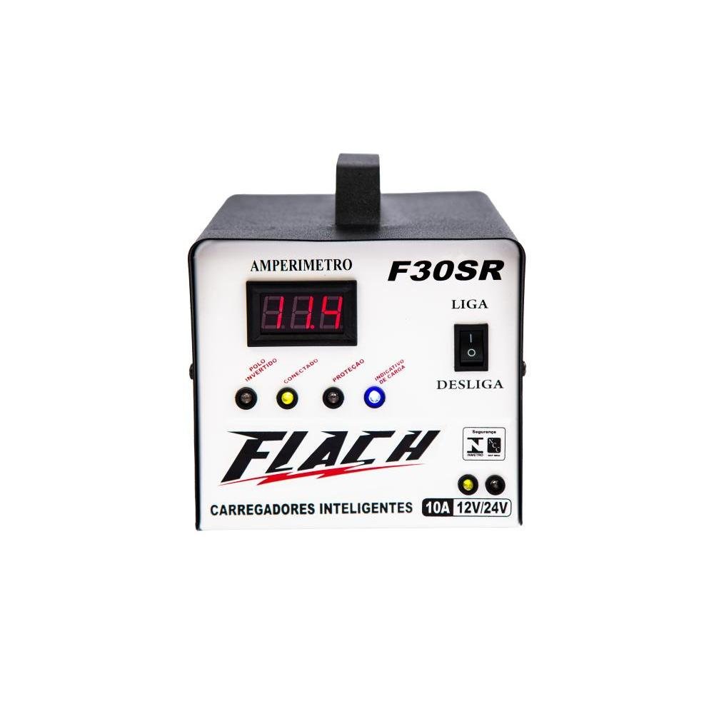 Carregador de Bateria Inteligente 12/24V 10A com Auxilio de Partida Bivolt Flach F30 SR - Imagem zoom