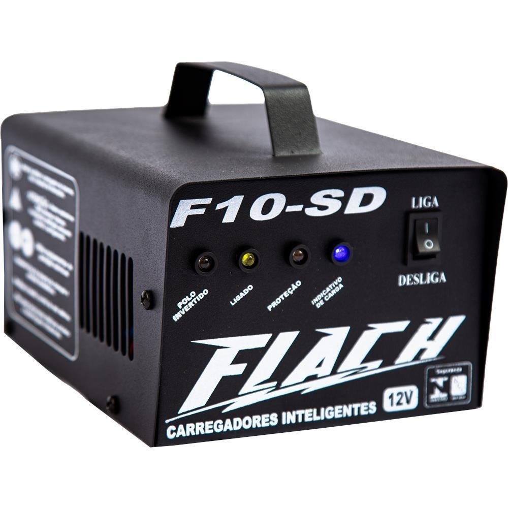 Carregador de Bateria Inteligente 14V 10A 120W com Auxilio de Partida Bivolt Flach F10-SD - Imagem zoom