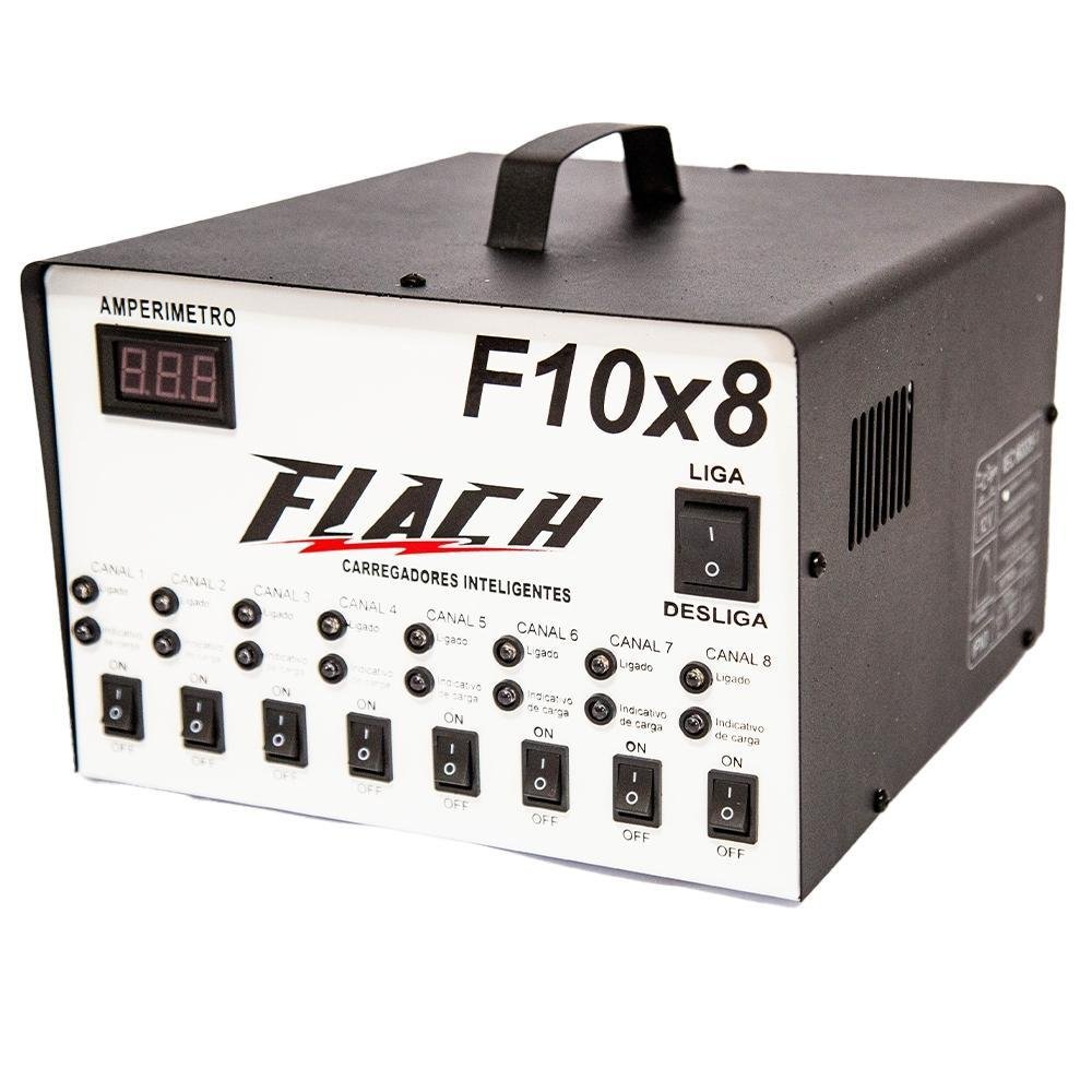 Carregador de Bateria Inteligente com 8 Saídas de 10A Bivolt Flach F10X8 - Imagem zoom