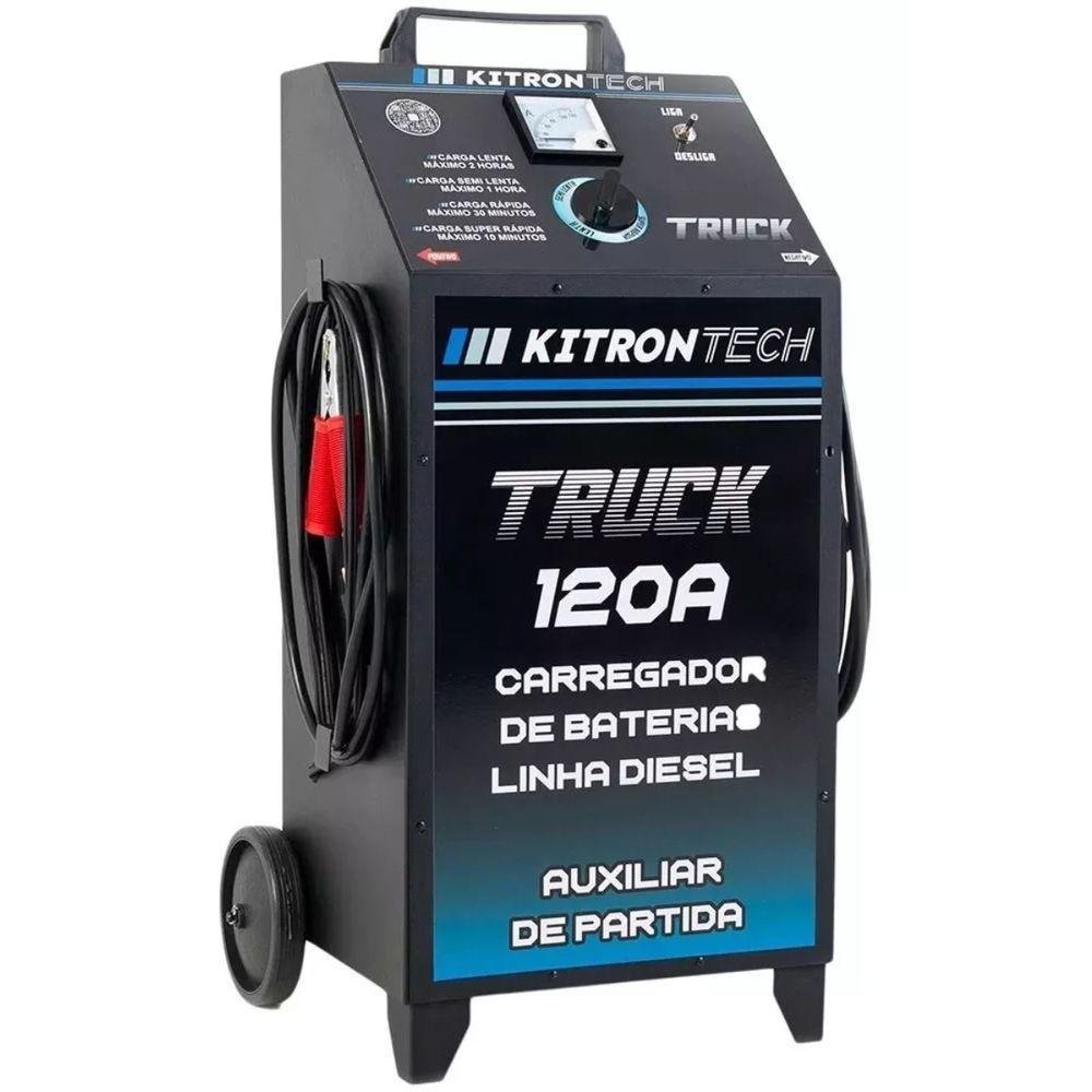 Carregador de Bateria 120 Amp Bivolt com Auxiliar de Partida Truck-120A - Kitron - Imagem zoom