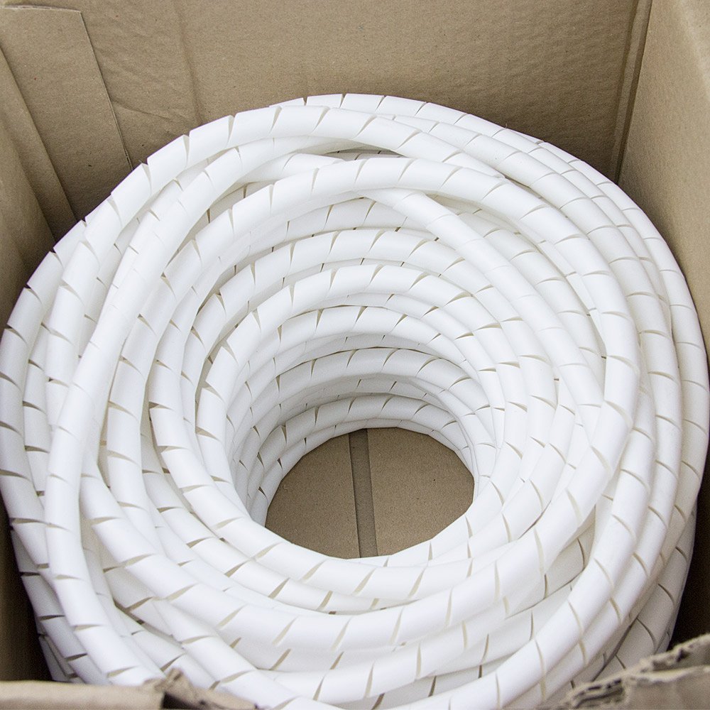 Tubo Espiral Rolo Branco 1/2 Pol. - Organizador de Fios de 50 Metros - Imagem zoom