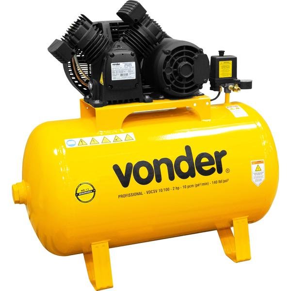 Compressor de ar VDCSV 10/100, trifásico, 220 V ~/380 V~, -VONDER-6829710133