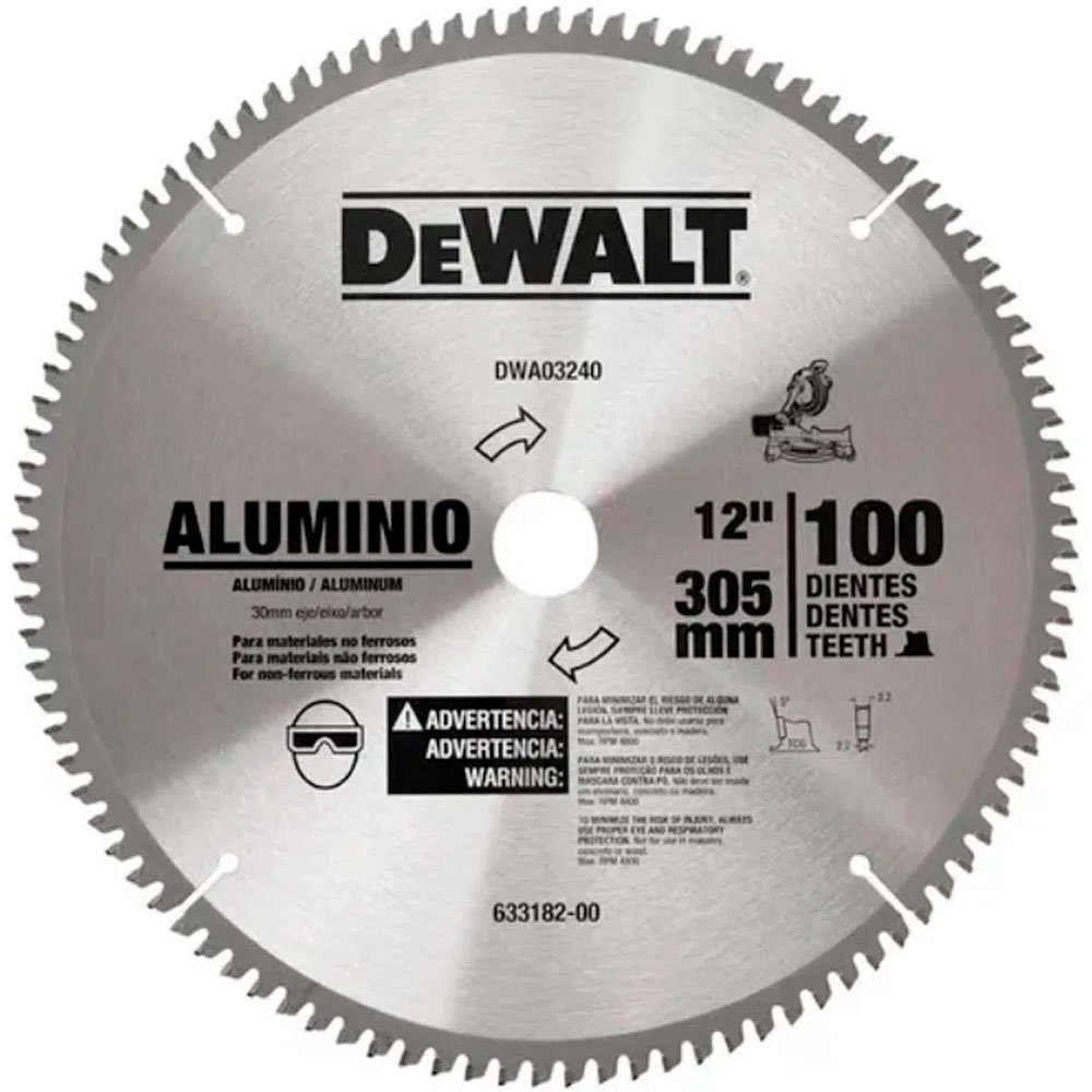 Disco de Serra Circular Wídea 12 Pol. com 100 Dentes-DEWALT-DWA03240