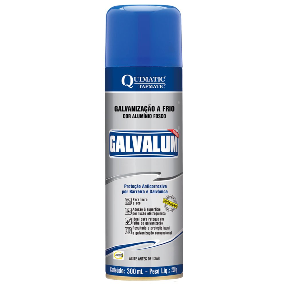 Spray Galvanização Aluminizada a Frio Galvalum 300ml-QUIMATIC-DN1