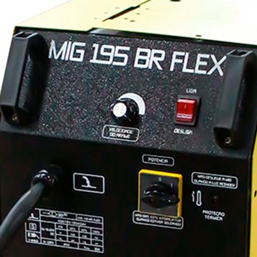 Máquina de Solda Mig 195A  Mono 195BR FLEX - V8 Brasil 107608 + Esquadro Magnético para Soldagem 35Kg FG4710 - Imagem zoom
