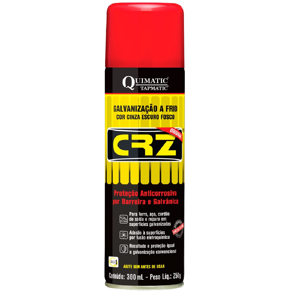 Spray Galvanização a Frio CRZ 300ml-QUIMATIC-DM1