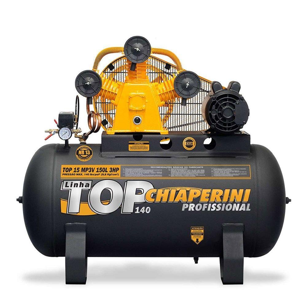 Compressor de ar 15 pés 150 Litros TOP MP3V Monofásico - CHIAPERINI-CHIAPERINI