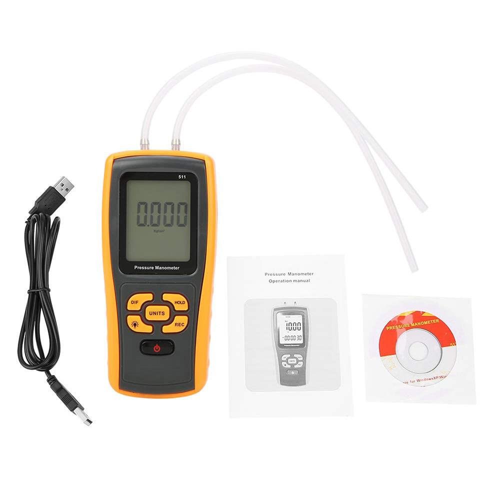 Manômetro de pressão diferencial 0-100 mbar com saída de dados via USB kit de mangueiras Novotest.br GM511-NOVOTEST-227197