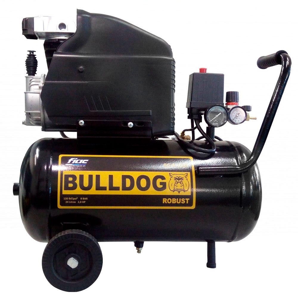 Motocompressor de Ar Bulldog Robust 2HP 8,1 Pés 24 Litros Monofásico 220V-FIAC-BG8124