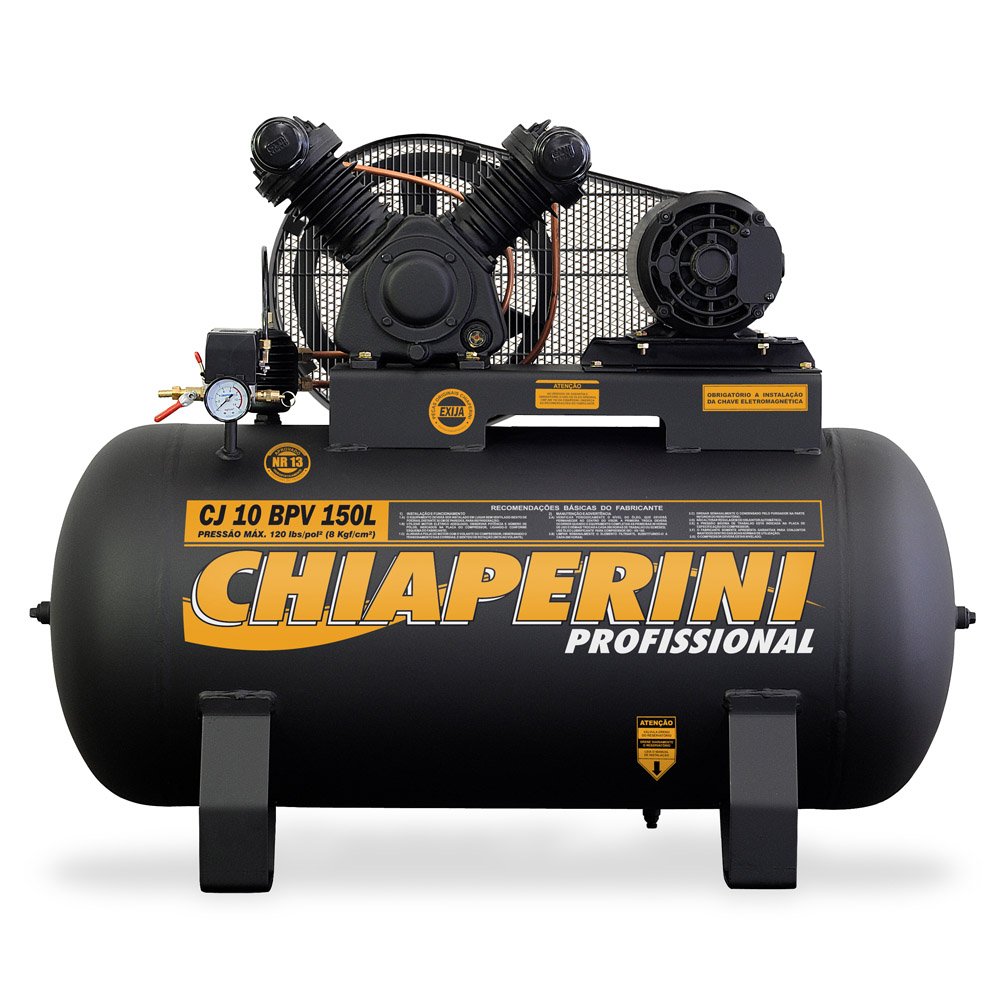 Compressor de Ar Baixa Pressão 10 Pés 2HP 150 Litros 220/380V Trifásico-CHIAPERINI-629