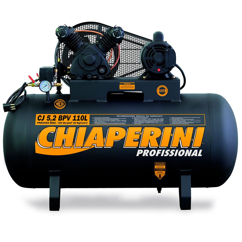 Compressor de Baixa Pressão CJ5.2 BPV 5,2 Pés 120PSI 110L 1HP 110/220V Mono-CHIAPERINI-611