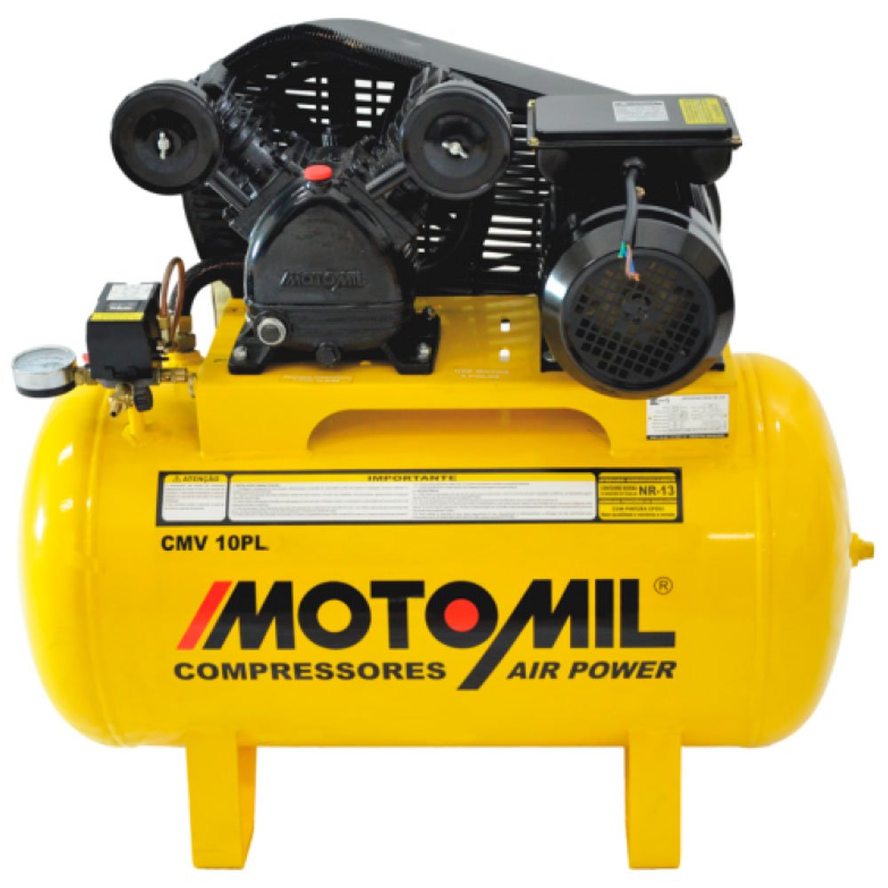 Compressor Air Power Trifásico 2P 2HP 150L 140 Libras 220/380V-MOTOMIL-CMV-10PL/150