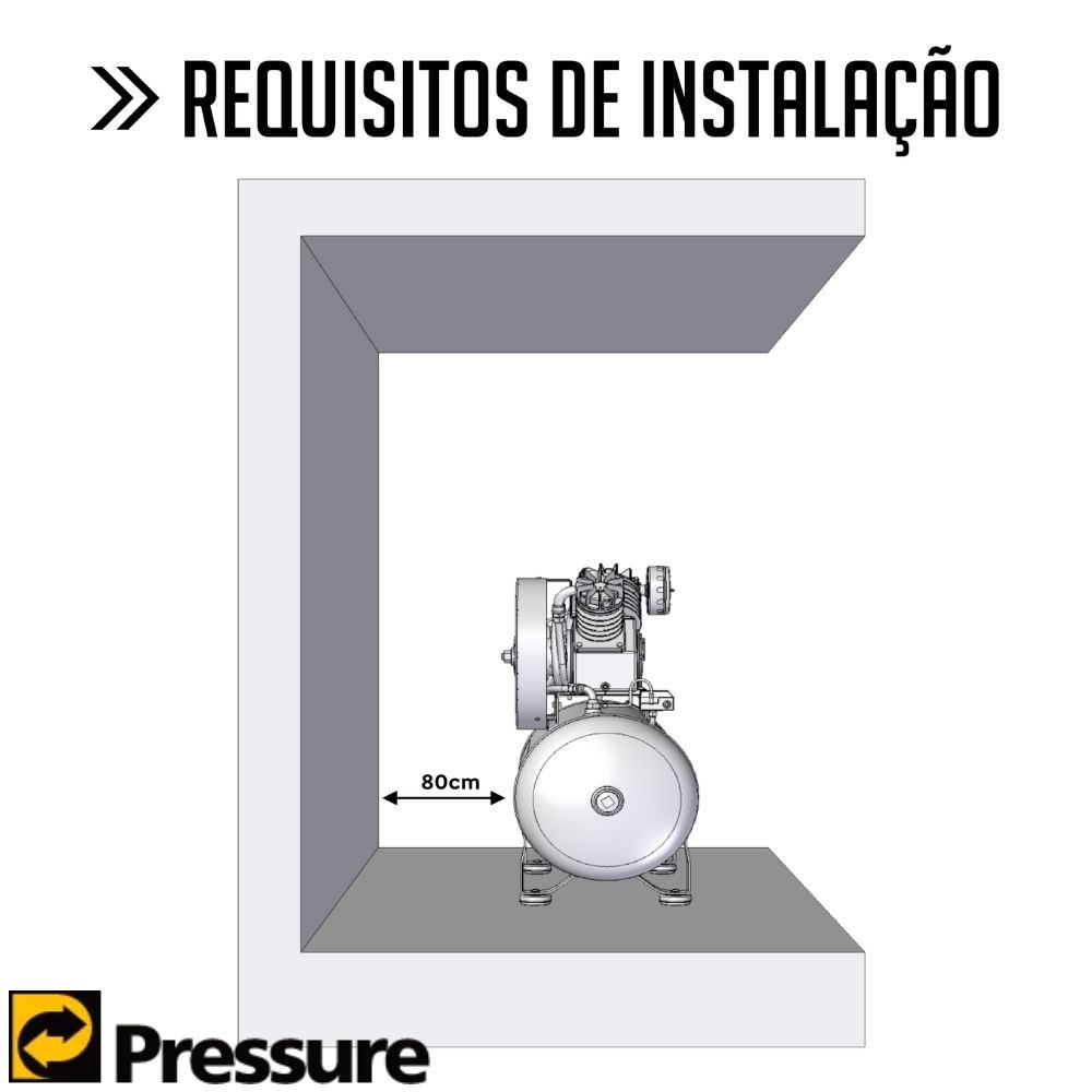 Compressor de Ar 10 Pés 140 PSI 100 Litros 110/220V Monofásico - Imagem