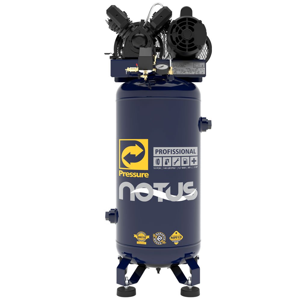 Compressor de Ar Vertical Notus 2HP 80 L 10 Pés 110/220V Mono-PRESSURE-8975701251