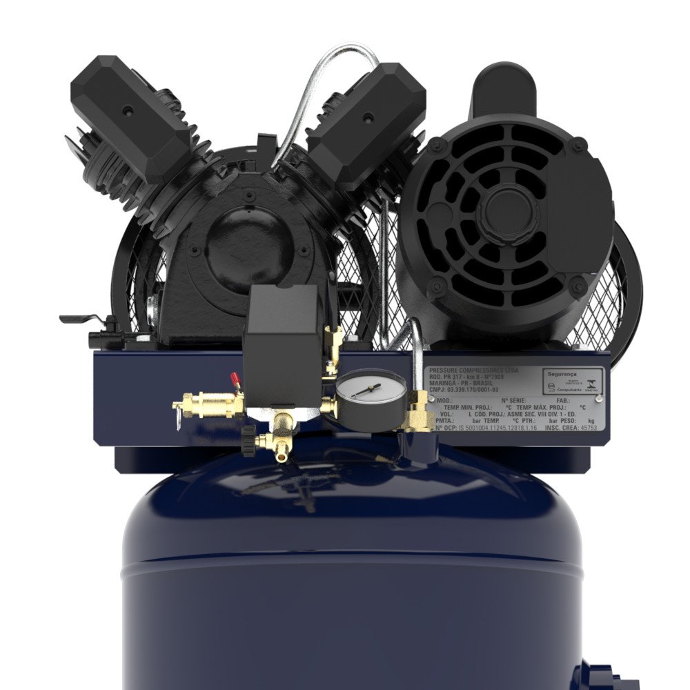 Compressor Vertical de Ar Notus 10 Pés 80 L 2 HP 127/220V Trifásico - Imagem zoom