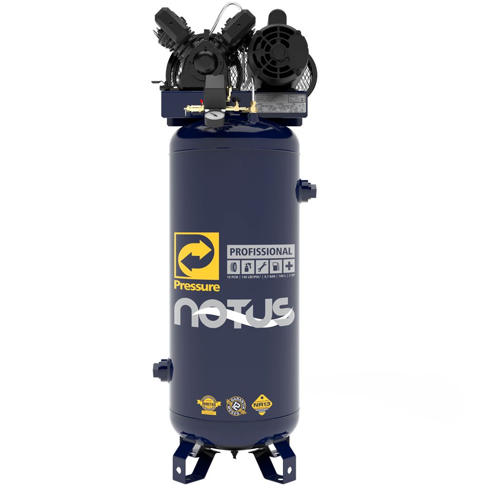 Compressor de Ar Vertical Notus 100L 2HP 110/220V Monofásico-PRESSURE-8975701025