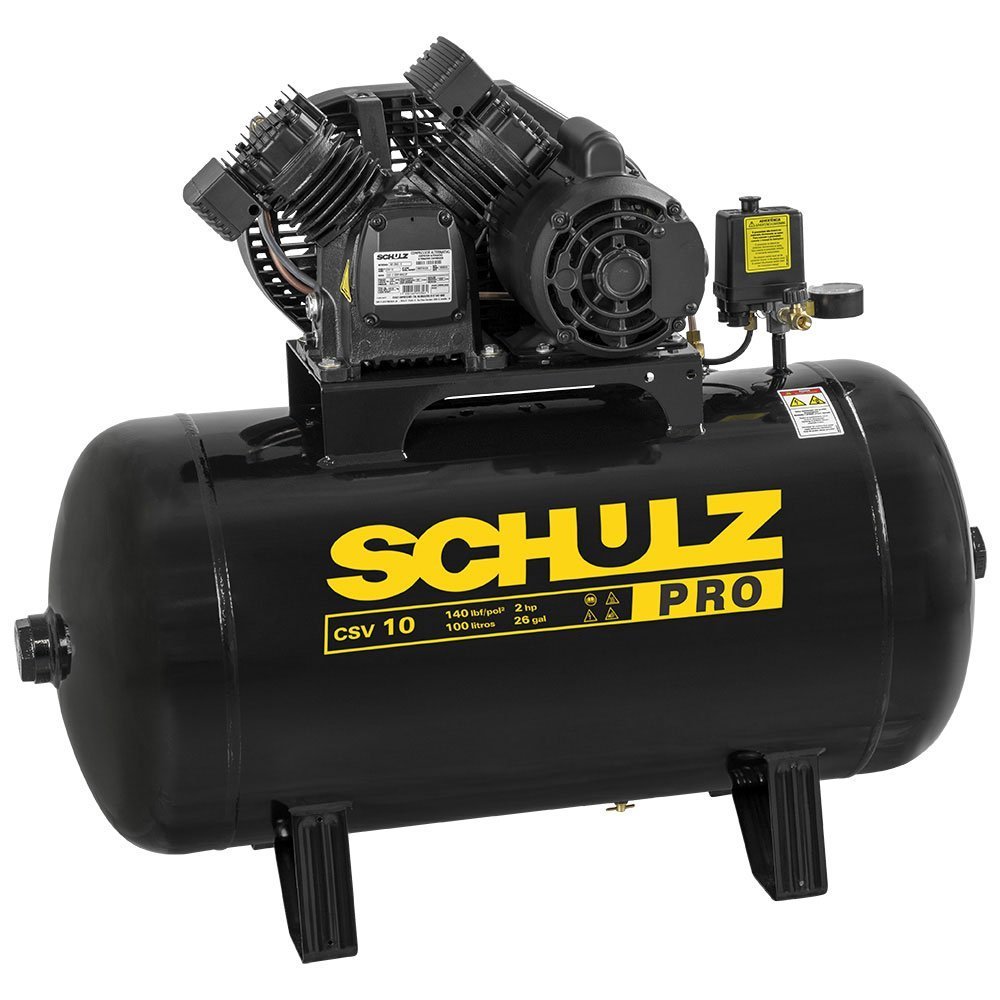Compressor SCHULZ-PROCSV10/100 10 Pés 100L Mono 110V + 2 Óleos Lubrificante 1 Litro  - Imagem zoom