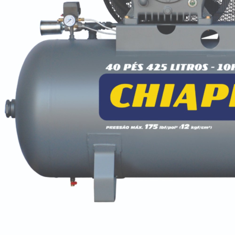 Compressor de ar alta pressão 40 pcm 425 litros - Chiaperini 40 Pés 425L  DUO - Chiaperini Compressores e Ferramentas