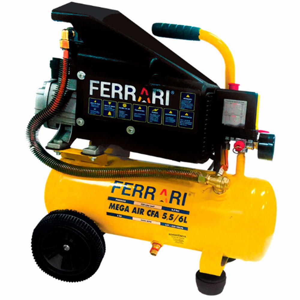 Compressor de Ar Mega Air CFC 5,5 Pés 6L 1HP 110V-FERRARI-AAC101003-5/5