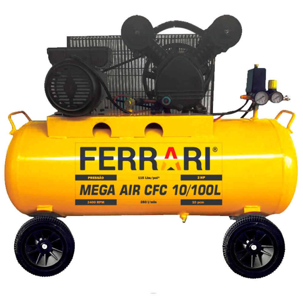 Compressor de Ar Mega Air CFC 10 Pés 100L 2HP 110V-FERRARI-AAC101004-10
