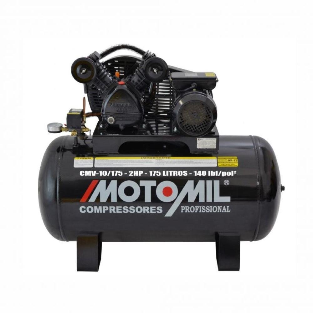 Compressor 140lbs 2HP Monofásico 110/220V 175L CMV-10/175 Motomil-Motomil-324680