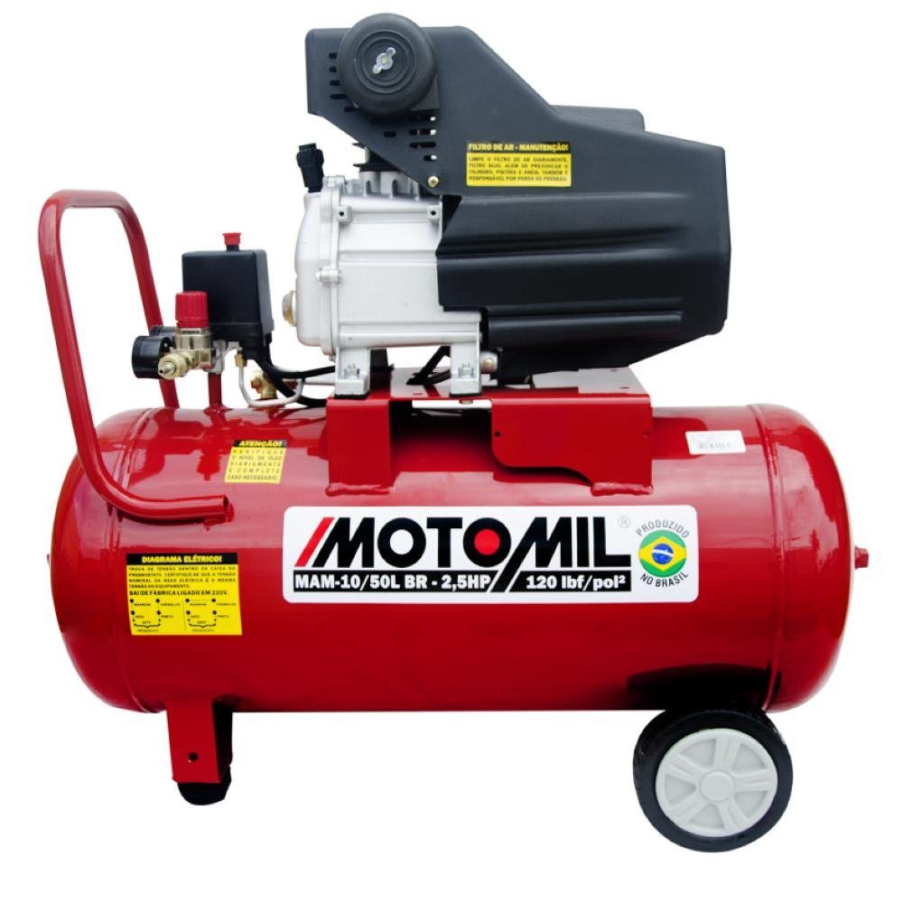 Motocompressor 120Lbs 2,5HP 127/220V Nacional MAM-10/50BR Motomil - Imagem zoom