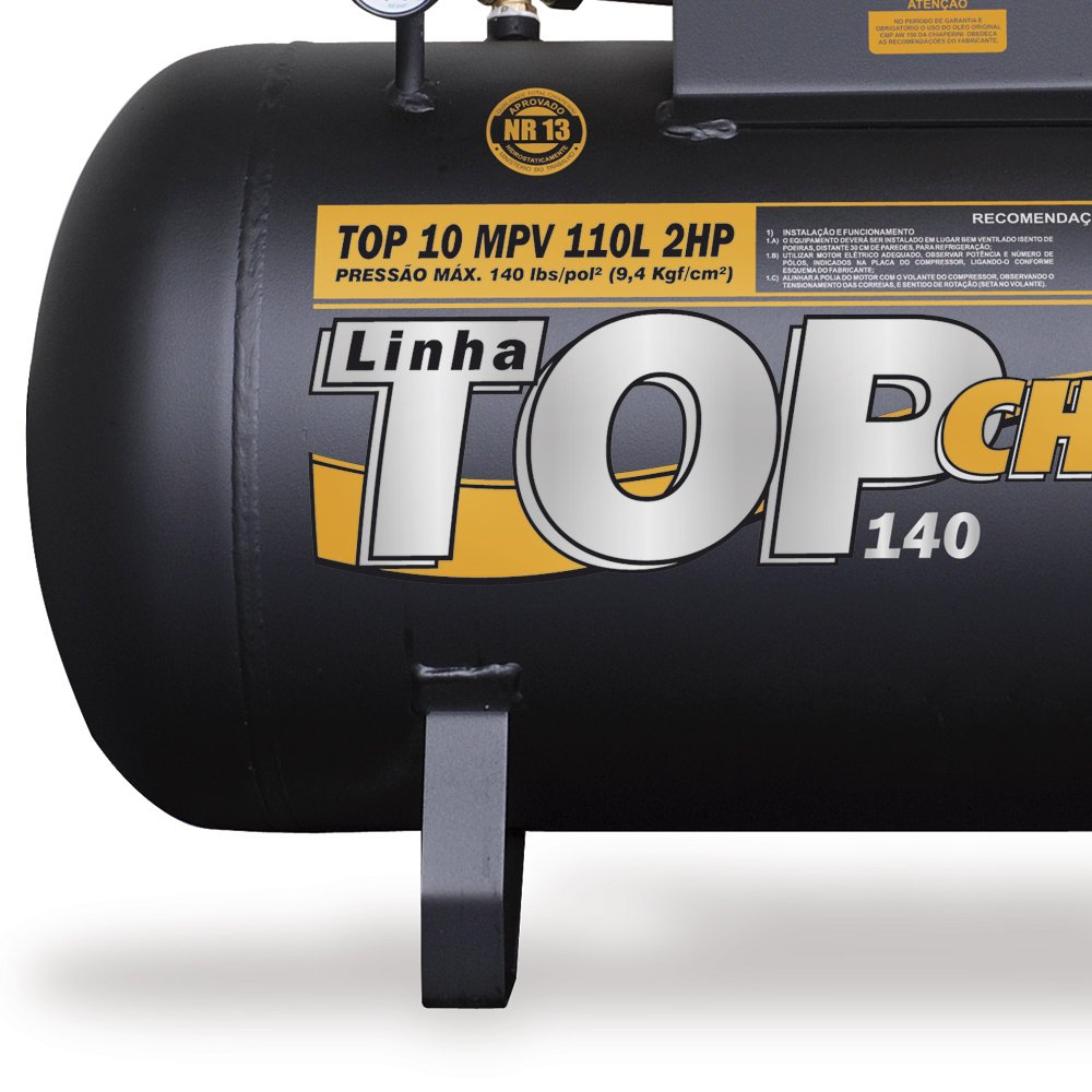 Compressor de Ar 10 PCM 2HP 110 Litros Monofásico - CHIAPERINI