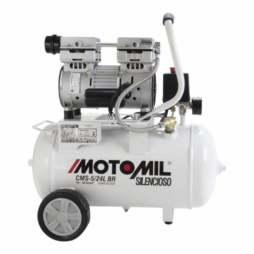 Compressor Silencioso 120Psi 220V Branco Cms-5/24Br Motomil - Imagem zoom