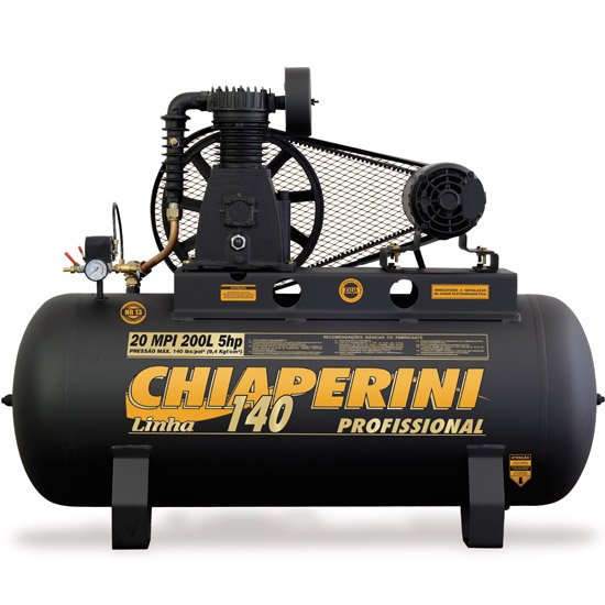 Compressor Profissional Média Pressão (140lbs)20 Pés 200 Litros -CHIAPERINI-20/200MPI
