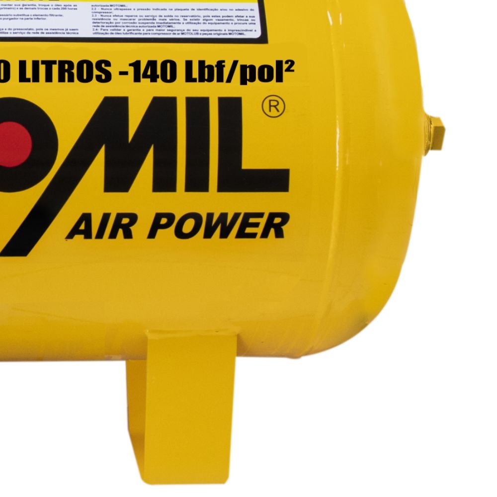 Compressor de Ar Monofásico 2HP 60HZ até 10 Pés 100L   - Imagem