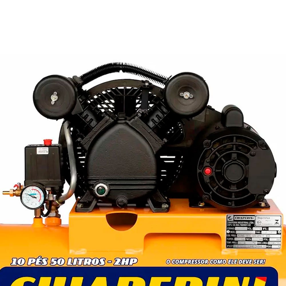 Compressor de Média Pressão 50L 127/220V 10PCM + Kit de Pintura com 5 Peças + Óleos Lubrificante - Imagem