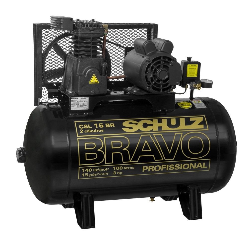 Compressor Bravo CSL 15BR100 15PCM 100 Litros 3HP Monofásico 127V - Imagem zoom