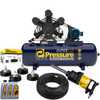 Compressor de Ar 60 Pés 175 PSI 425 Litros IP55 220/380V + Chave de Impacto + Acessórios - Imagem 1