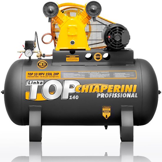 Compressor Top 10 MPV 150 Litros Motor 2Hp Trifásico-CHIAPERINI-TOP10-TRI