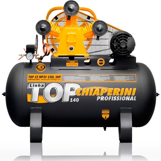 Compressor Top 15 MP3V 150 Litros Motor 3Hp Trifásico-CHIAPERINI-TOP15-TRI